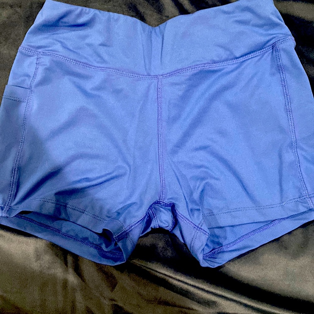 Blue workout shorts